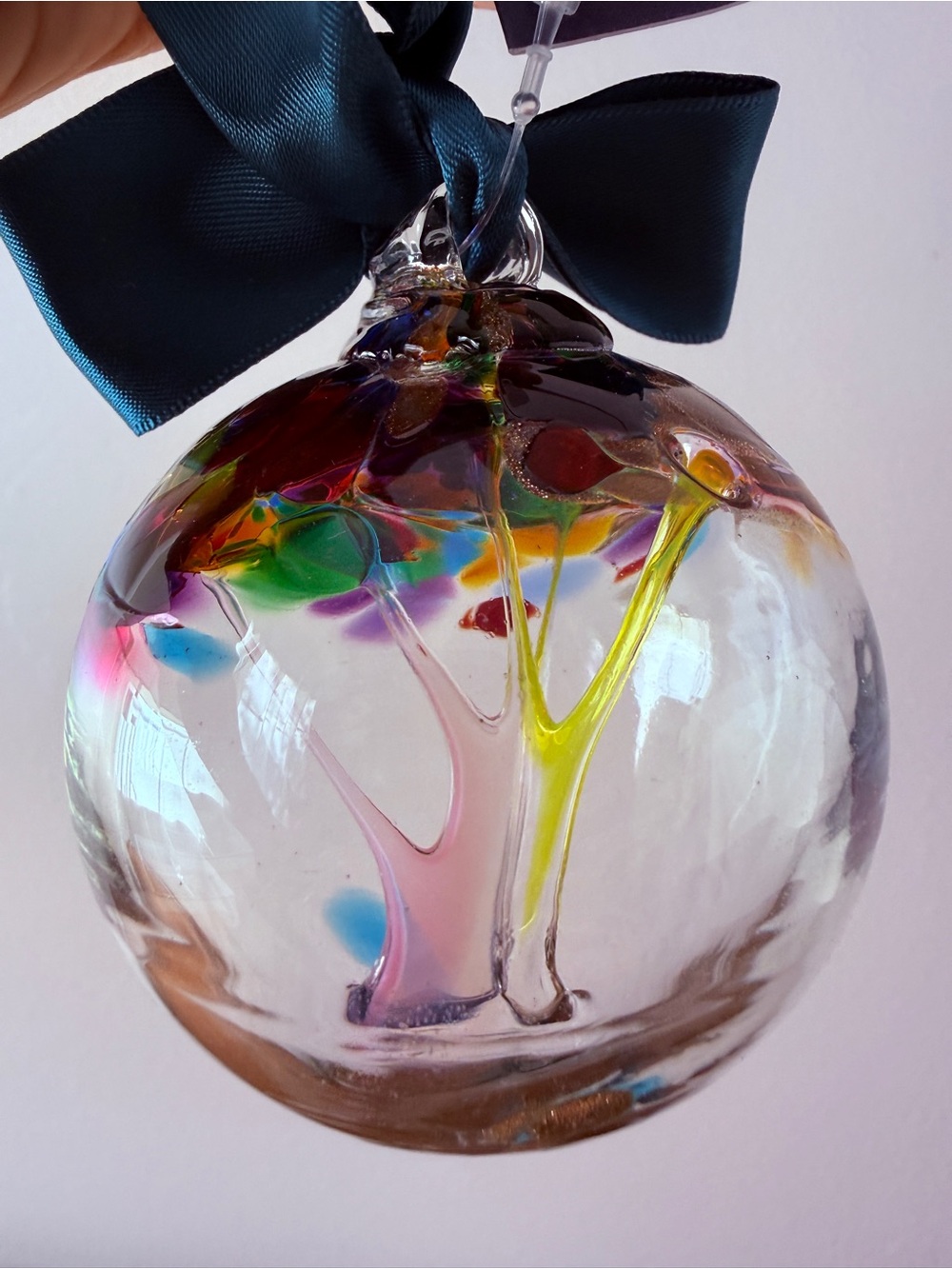 Kitras Art Glass Tree of Joy Hand Blown Multicolor Ornament Christmas New In Box